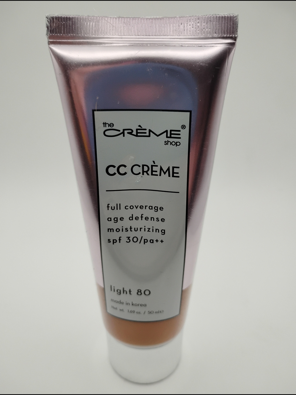 The Crème Shop CC Crème Full Coverage Moisturizing SPF 30 - Light 80 BNWOT